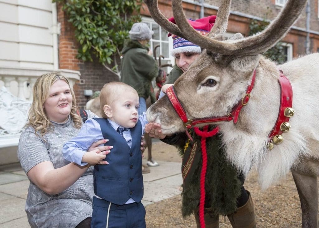 jenson-and-his-mum-kelly-stroking-the-reindeer-at-clarence-house